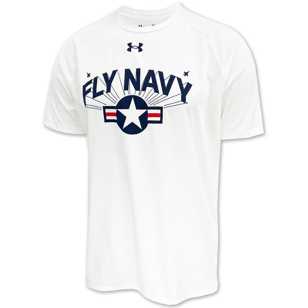 Navy Tech Navy Under (White) Armour Fly T-Shirt