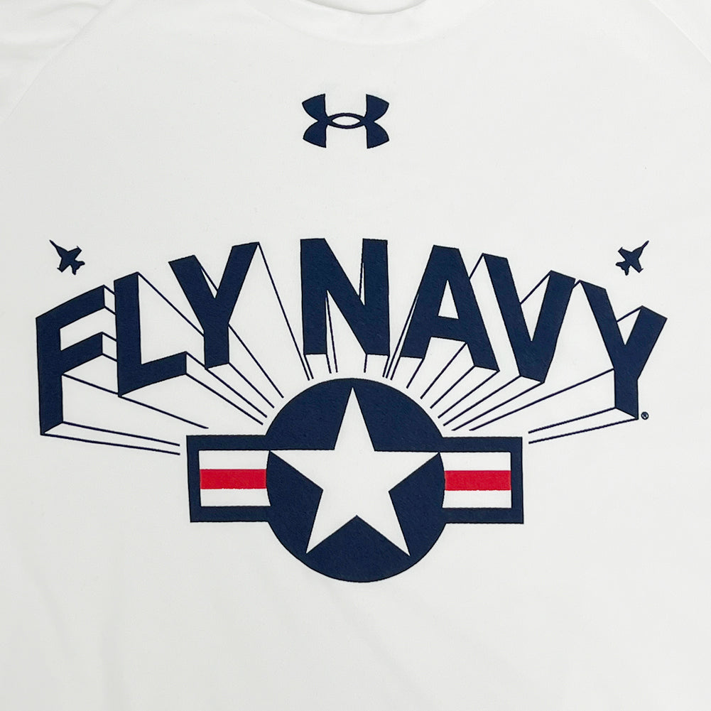 Navy Under Armour Fly Navy Tech Long Sleeve T-Shirt (White)