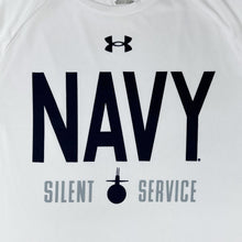 Load image into Gallery viewer, Navy Under Armour Silent Service Tech T-Shirt (White)
