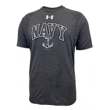 Load image into Gallery viewer, Navy Under Armour Arch Anchor Tech T-Shirt (Grey)
