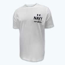 Load image into Gallery viewer, Navy Under Armour Anchor Silent Service Performance Cotton T-Shirt (White)