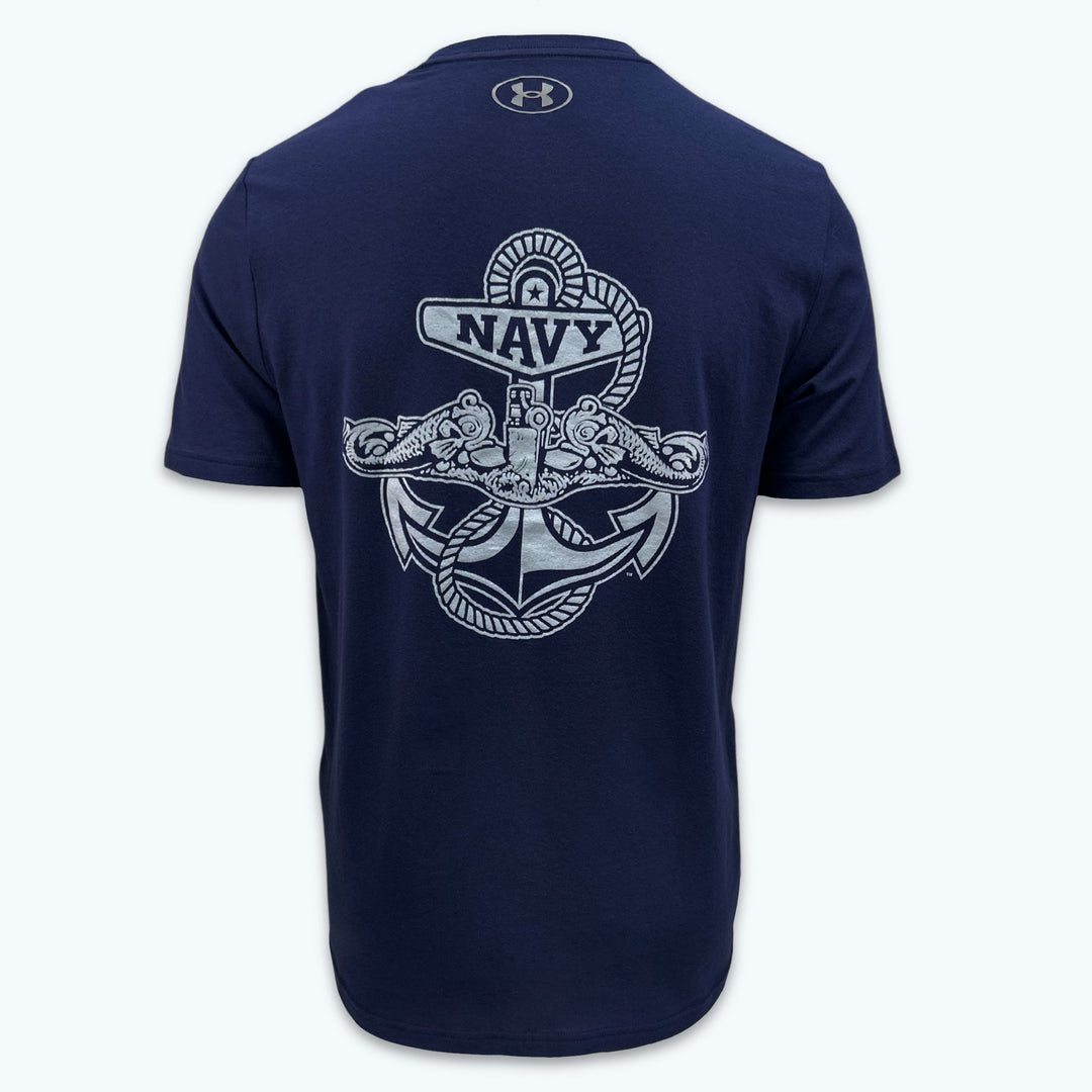 Navy Under Armour Anchor Silent Service Performance Cotton T-Shirt (Navy)