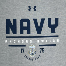 Load image into Gallery viewer, Navy Under Armour Anchors Aweigh T-Shirt (Steel Heather)