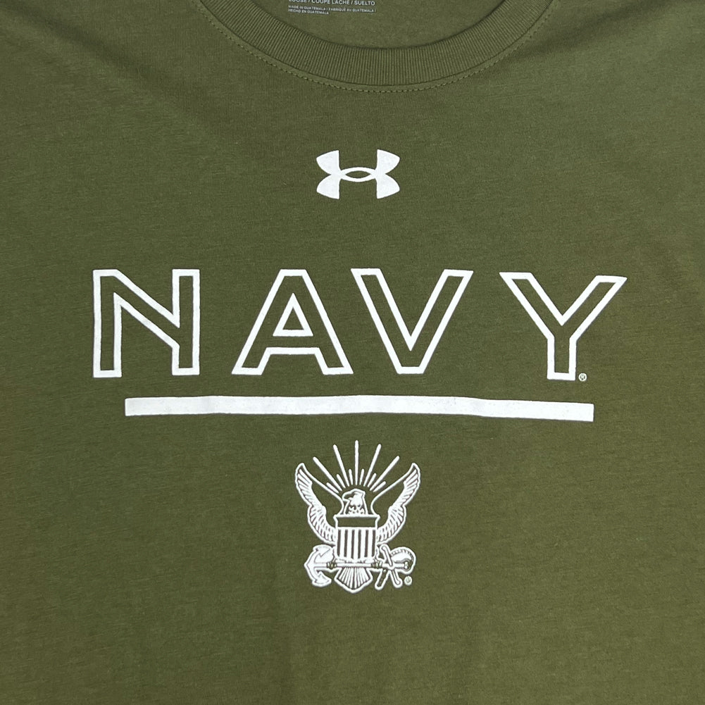 U.S. Navy Eagle Under Armour Long Sleeve T-Shirt (OD Green)