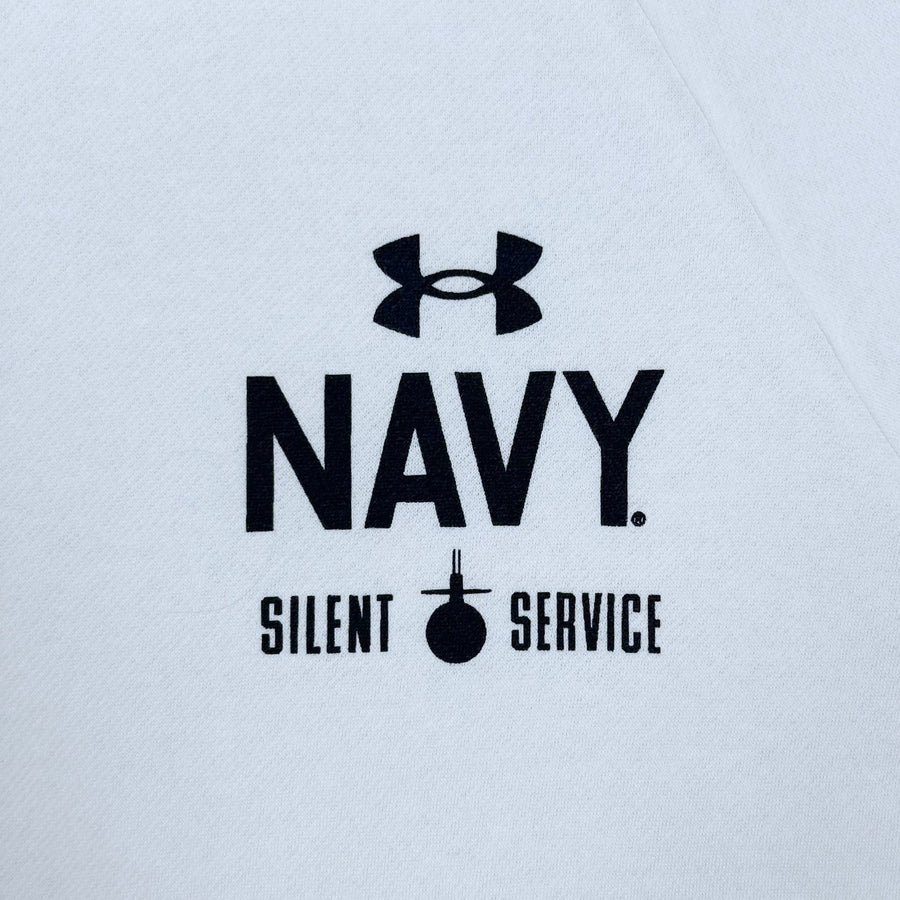 Navy Under Armour Anchor Silent Service Performance Cotton Hood (White)