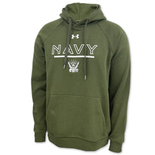 Load image into Gallery viewer, U.S. Navy Anchor Under Armour All Day Fleece Hood (OD Green)