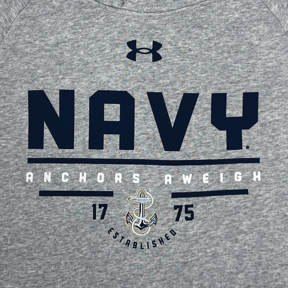 Navy Under Armour Anchors Aweigh All Day Fleece Hood (Heather)