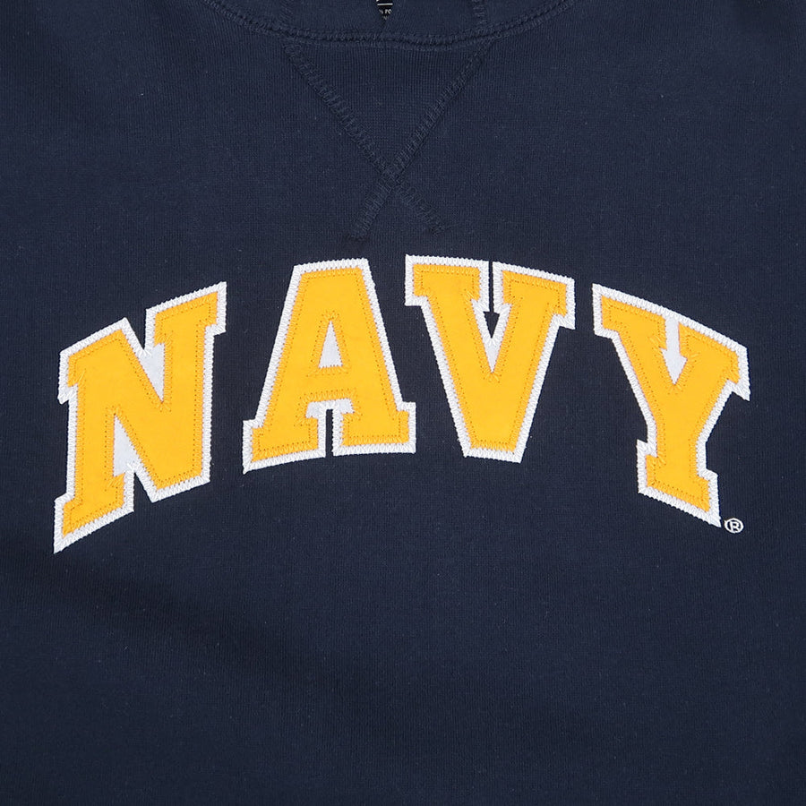 Navy Ladies Tackle Twill Fleece Stripe Hood (Navy)