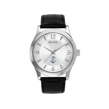 Load image into Gallery viewer, Navy Anchor Men&#39;s Bulova Black Leather Strap Watch (Black)*