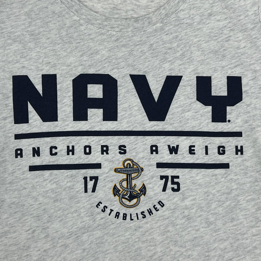 Navy Ladies Under Armour Anchors Aweigh T-Shirt (Silver Heather)