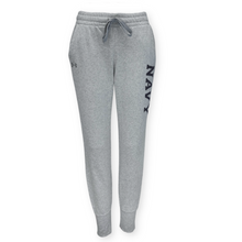 Load image into Gallery viewer, Navy Ladies Under Armour All Day Fleece Joggers (Grey)