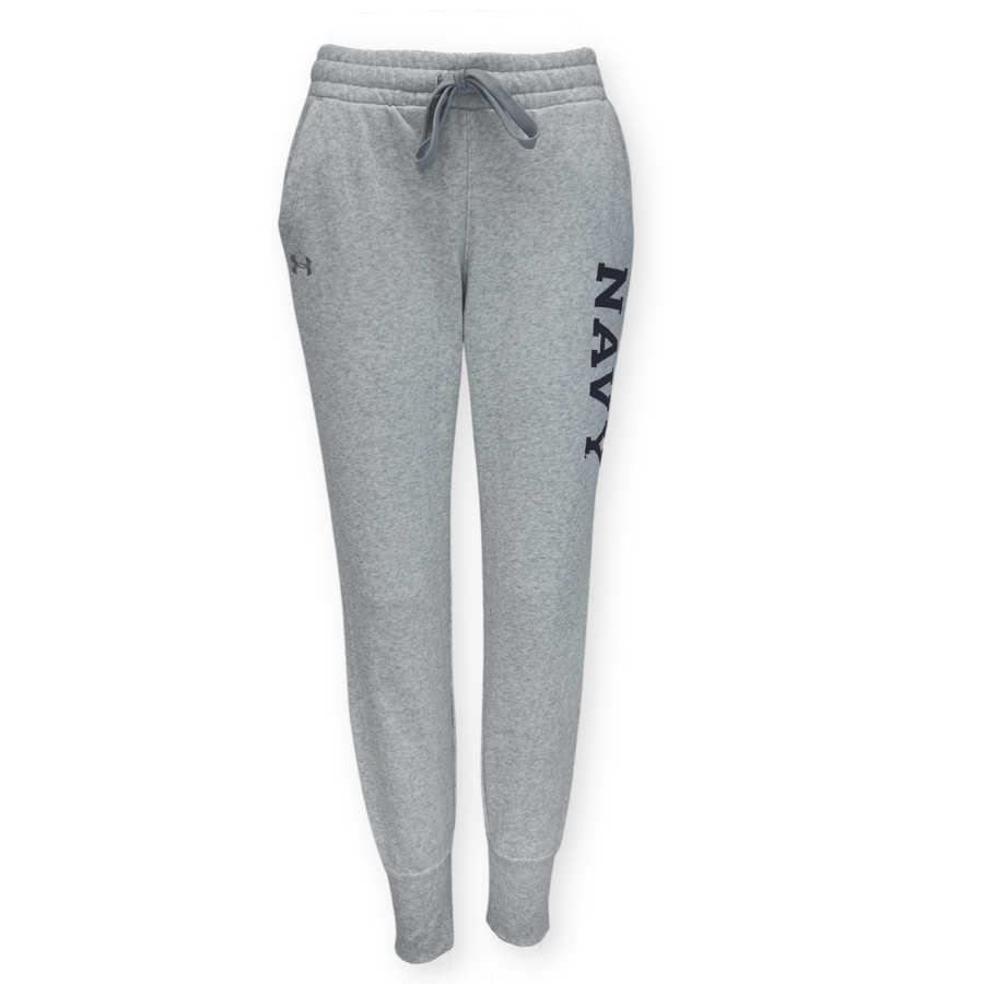 Navy Ladies Under Armour All Day Fleece Joggers (Grey)