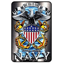 Load image into Gallery viewer, Navy The Sea Is Ours Parking Sign