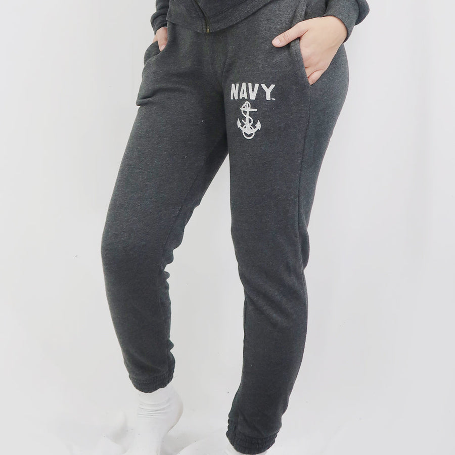 Navy Ladies Angel Fleece Sweatpants (Charcoal)