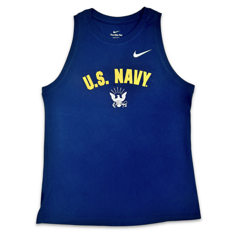 Navy Nike Dri-Fit Cotton Tomboy Tank (Navy)