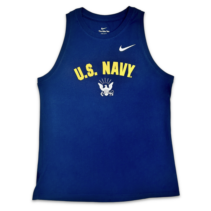 Navy Nike Dri Fit Cotton Tomboy Tank Navy