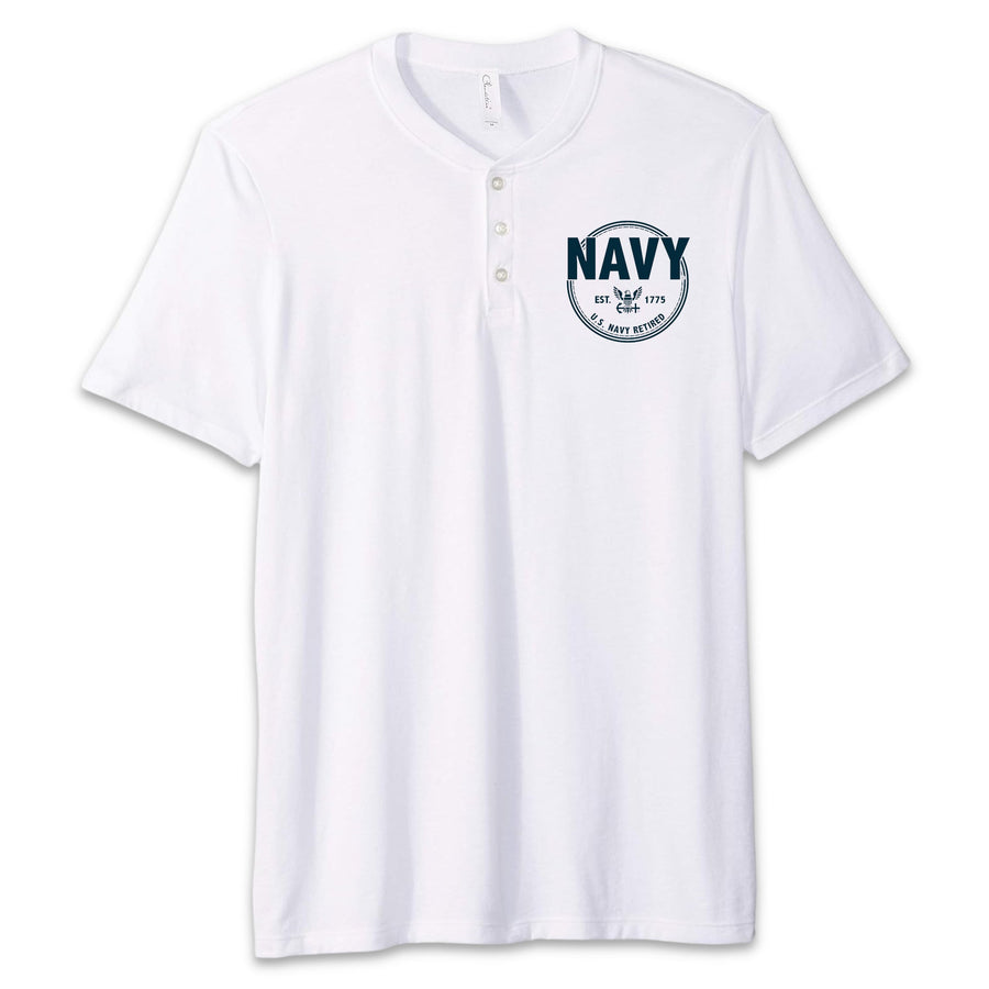 Navy Retired Mens Henley T-Shirt