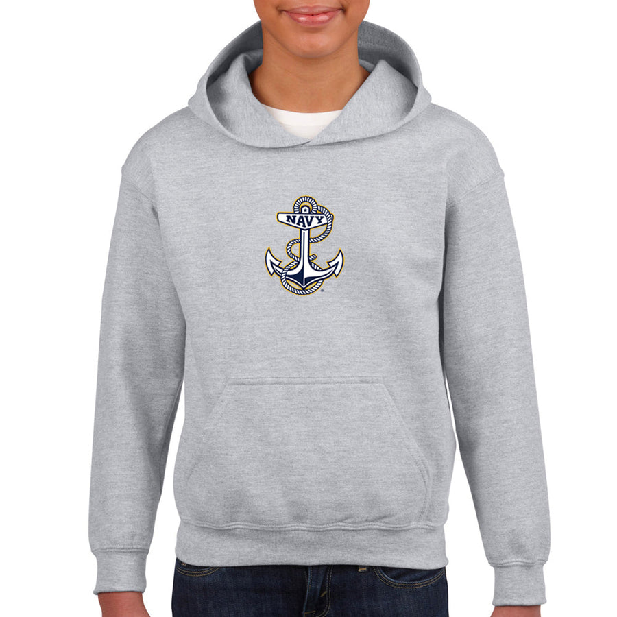 Navy Youth Anchor Logo Hood