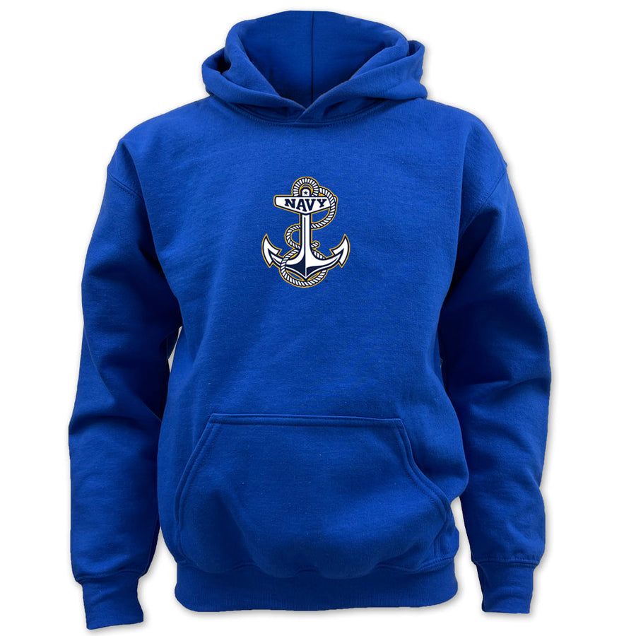 Navy Youth Anchor Logo Hood