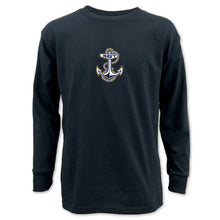 Load image into Gallery viewer, Navy Youth Anchor Logo Long Sleeve T-Shirt