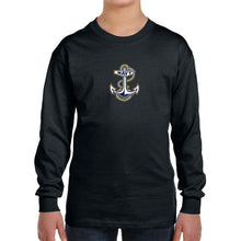 Load image into Gallery viewer, Navy Youth Anchor Logo Long Sleeve T-Shirt