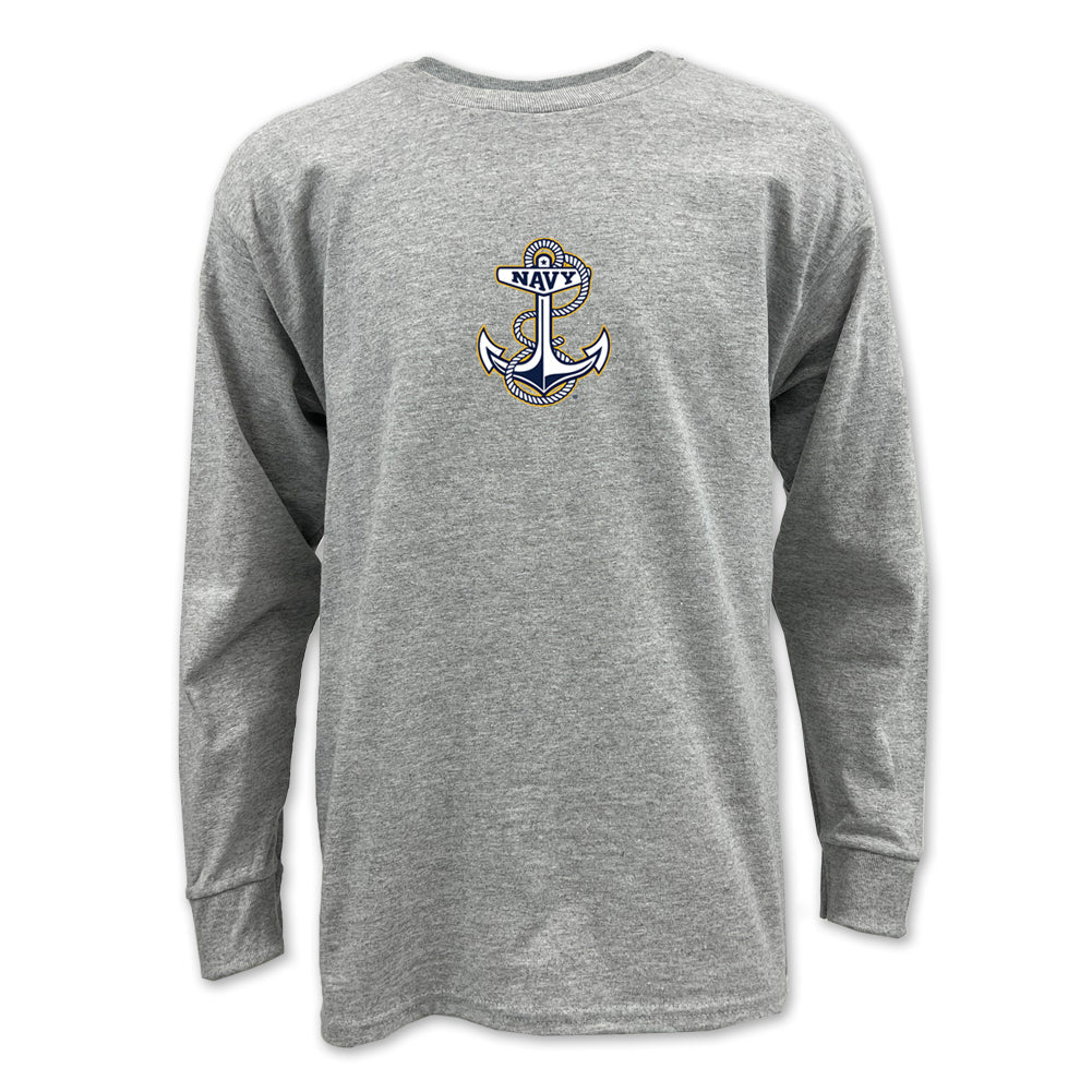 Navy Youth Anchor Logo Long Sleeve T-Shirt – Navy Gear