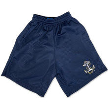 Load image into Gallery viewer, Navy Youth Anchor Logo Mesh Shorts