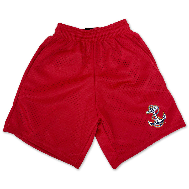 Navy Youth Anchor Logo Mesh Shorts