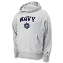 Load image into Gallery viewer, USNA Issue Champion Reverse Weave Hood (Ash)