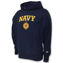 Load image into Gallery viewer, USNA Issue Champion Reverse Weave Hood (Navy)