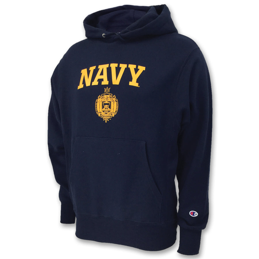 Sweatshirts: USNA Issue Champion Reverse Weave Hoodie in Navy