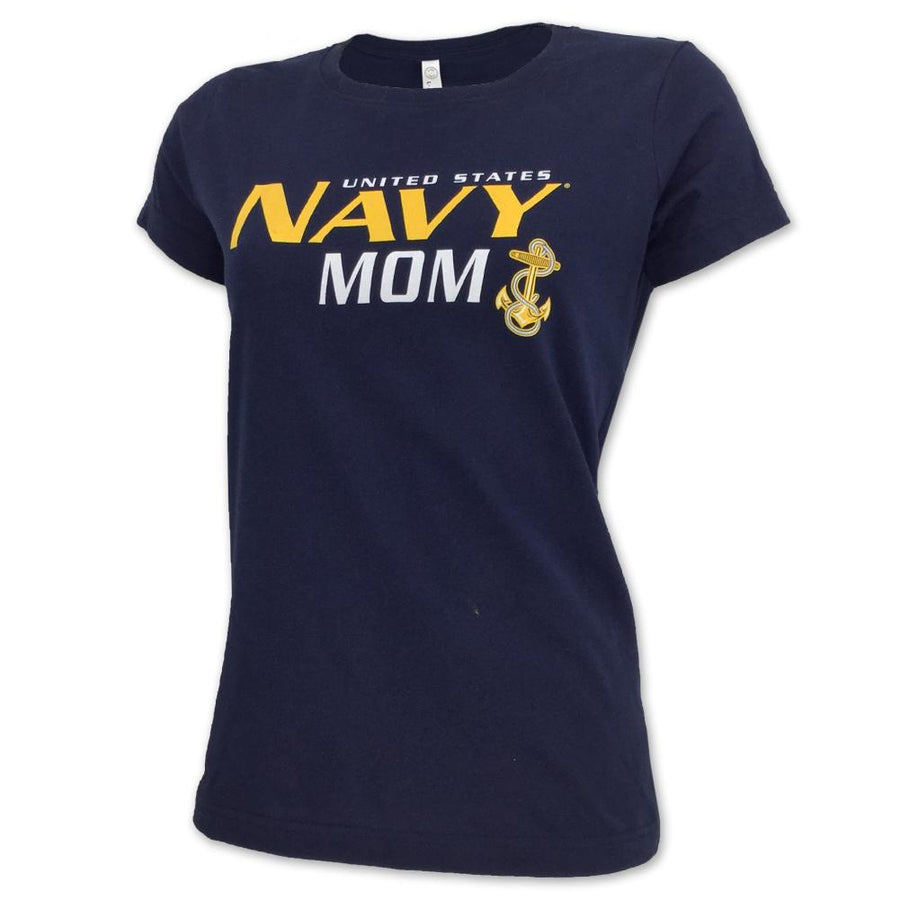 LADIES UNITED STATES NAVY MOM T-SHIRT (NAVY) 2