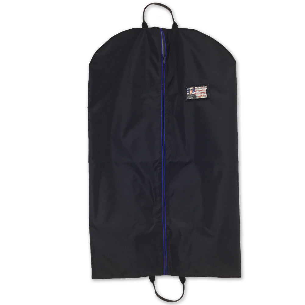 Lightweight Dress Uniform Garment Bag (Black With Blue Zip)