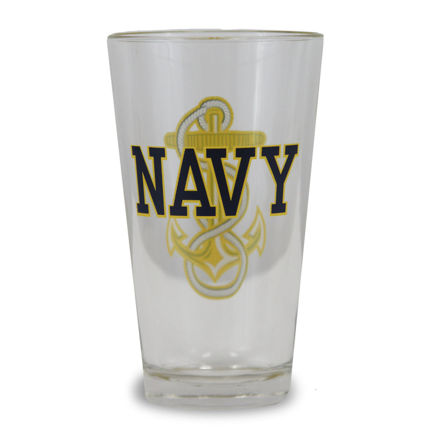 Navy Anchor Pint Glass