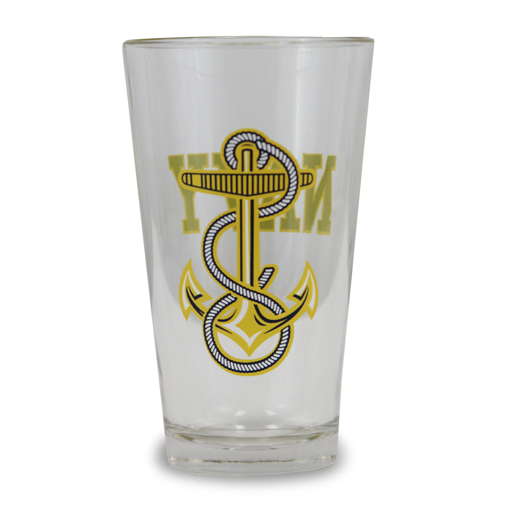 Navy Anchor Pint Glass