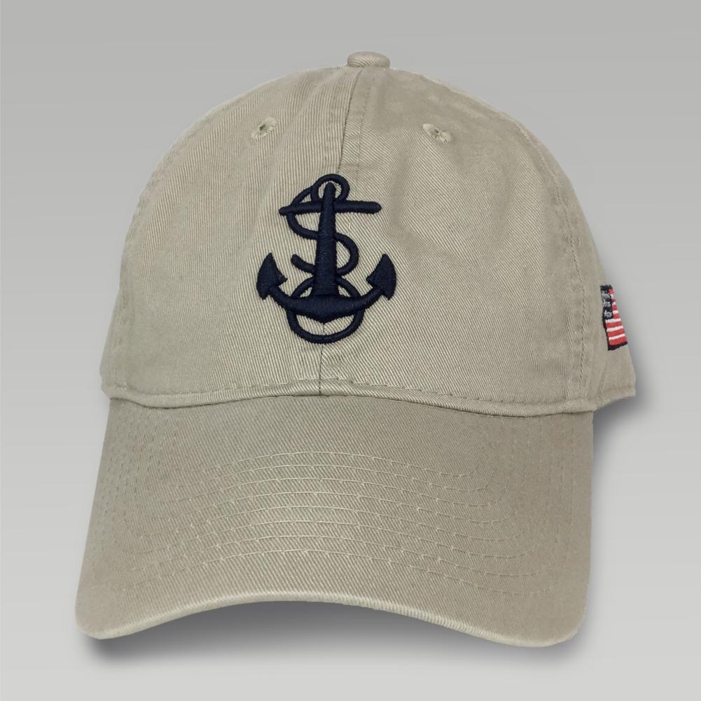 Navy Anchor Hat (Khaki)