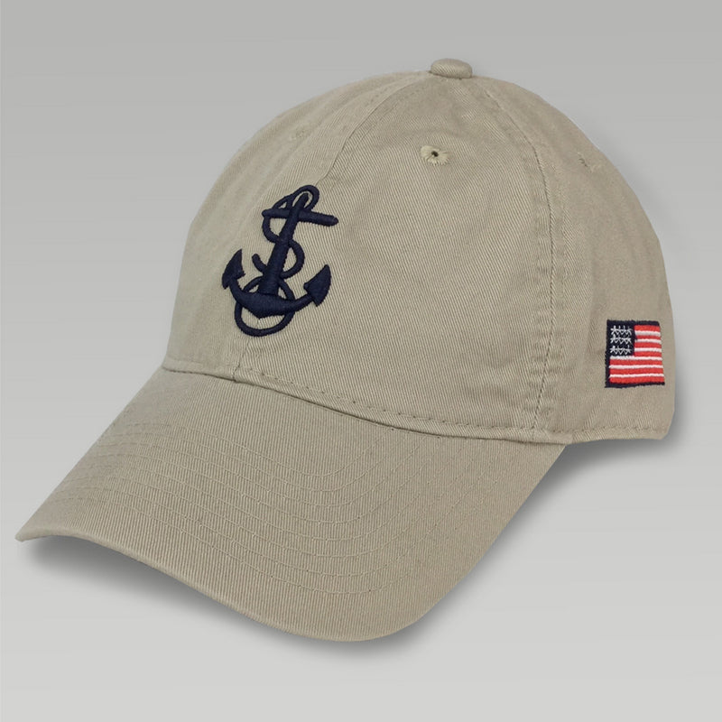 Navy Anchor Hat (Khaki)