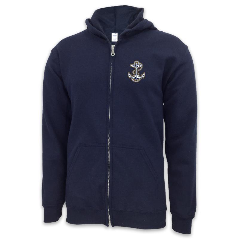NAVY ANCHOR LOGO FULL ZIP (NAVY)