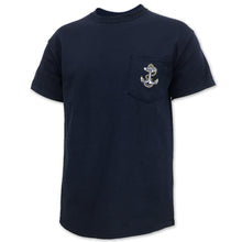 Load image into Gallery viewer, NAVY ANCHOR LOGO POCKET T-SHIRT (NAVY)