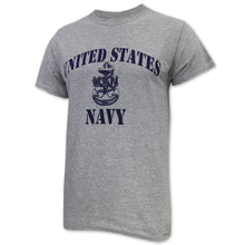 Load image into Gallery viewer, Navy Anchor Logo T-Shirt (Grey)