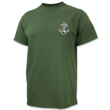Load image into Gallery viewer, NAVY ANCHOR LOGO T-SHIRT (OD GREEN)