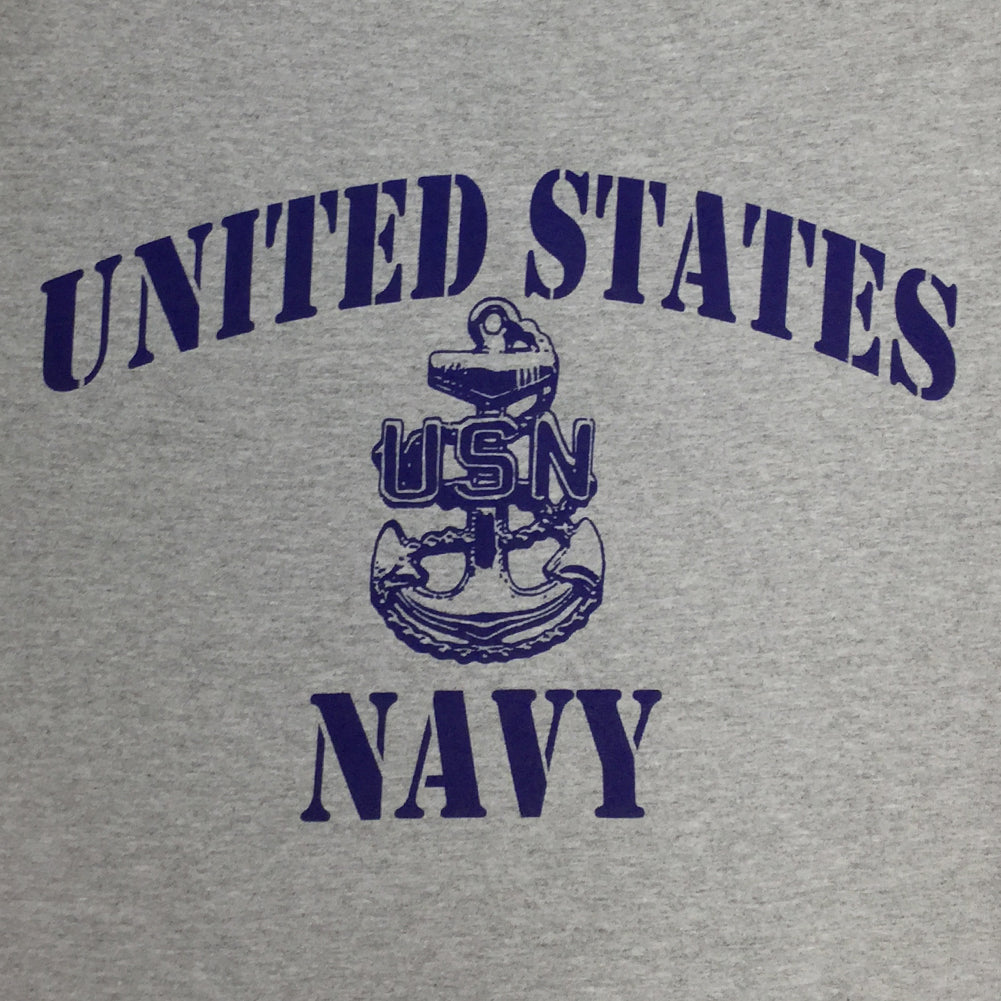 Navy Anchor Logo T-Shirt (Grey)