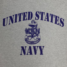 Load image into Gallery viewer, Navy Anchor Logo T-Shirt (Grey)