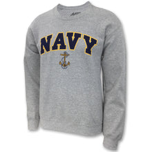 Load image into Gallery viewer, Navy Arch Anchor Crewneck (Grey)
