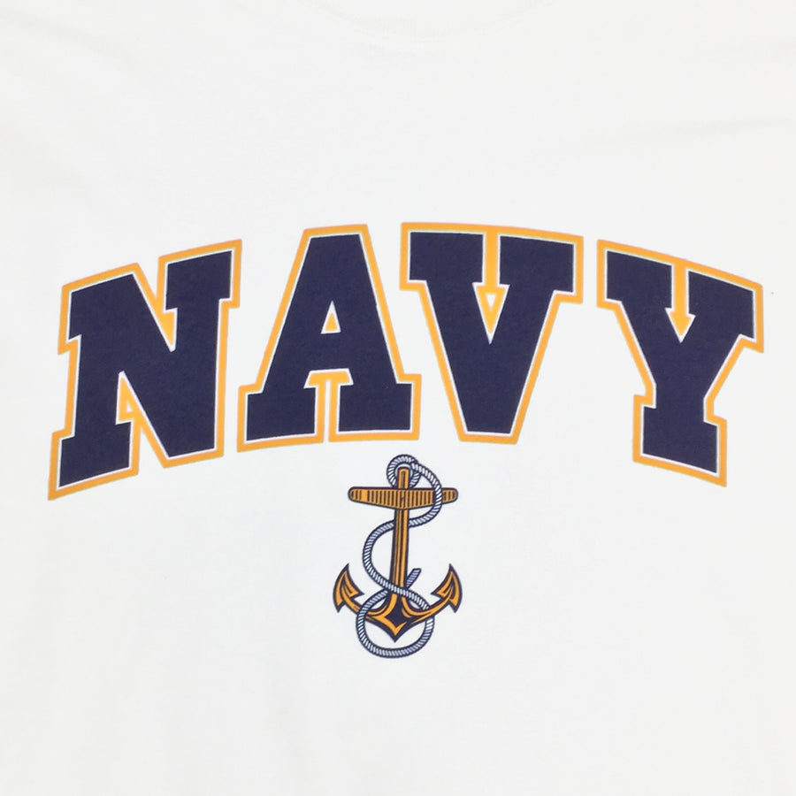 Navy Arch Anchor T-Shirt (White)