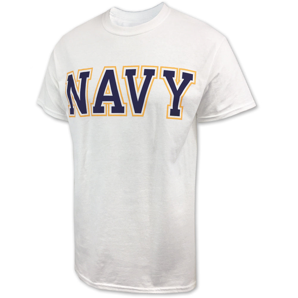 Navy Bold Core T-Shirt (White)