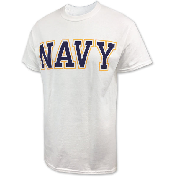 U.S. Navy T-Shirts: Navy Bold Core T-Shirt in White | Men's T