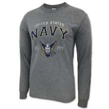 Load image into Gallery viewer, Navy Eagle Est. 1775 Long Sleeve T-Shirt (Grey)