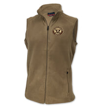 Load image into Gallery viewer, Navy Fleece Vest (Tan)