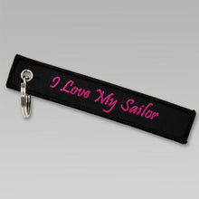 Load image into Gallery viewer, Navy I Love My Sailor Keychain